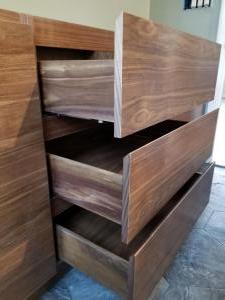 Walnut Drawers and Built-in Pulls